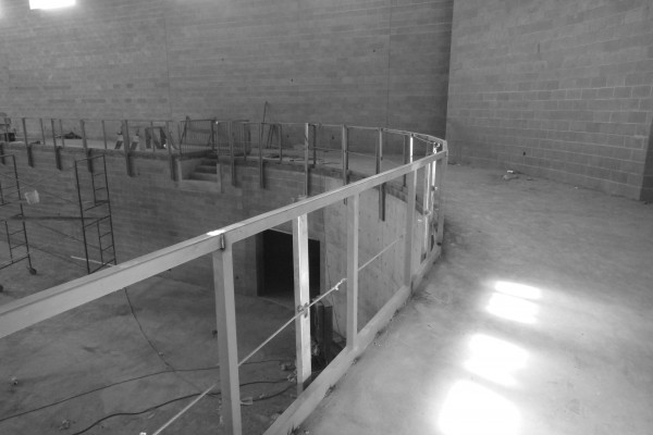 installation of railing in main gym