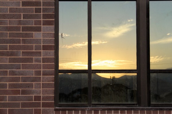 window on west side of school